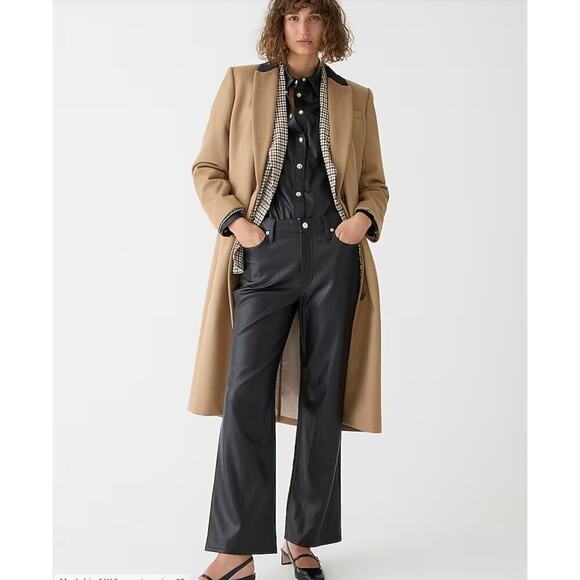 J. Crew Slim wide-leg pant in faux leather Black - Picture 1 of 7